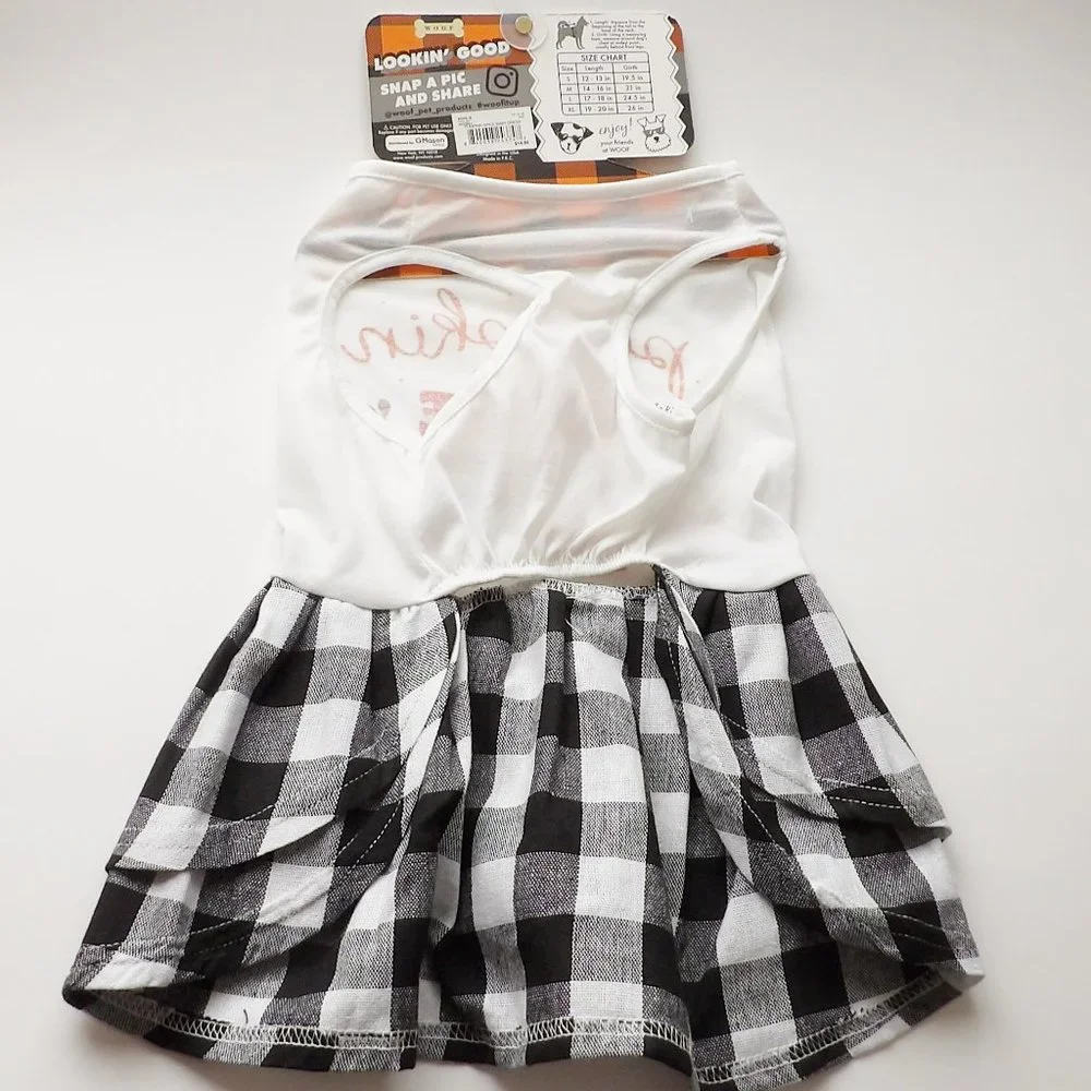 Woof Pet Apparel Pumpkin Spice Spice Baby Dog Dress Size Large NEW